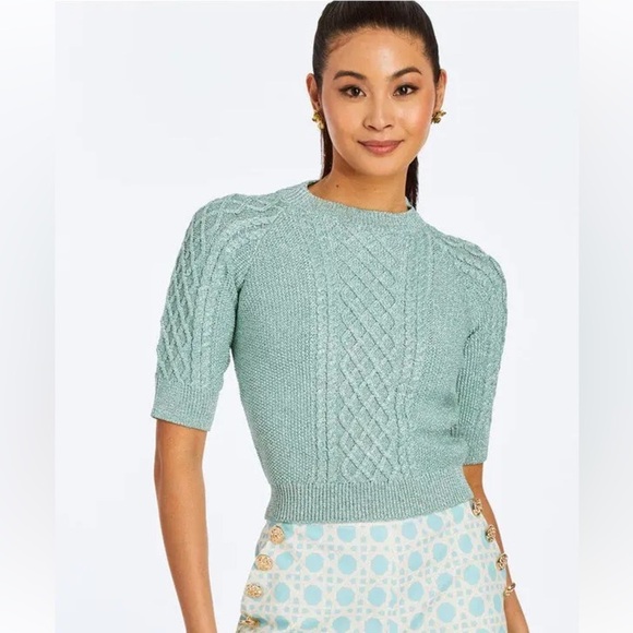 Mestiza New York Sweaters - Mestiza New York Enya Sweater short sleeve cable knit top XS
